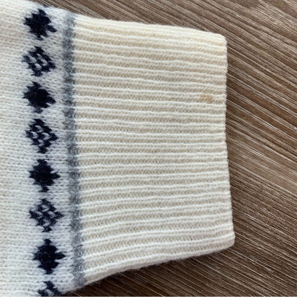Vintage Liz Claiborne Argyle Cream Lambs Wool Sweater Size Large - Picture 10 of 12